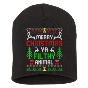 Merry Christmas Animal Filthy Ya  Short Acrylic Beanie