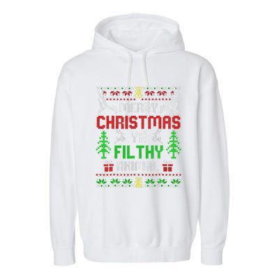 Merry Christmas Animal Filthy Ya  Garment-Dyed Fleece Hoodie