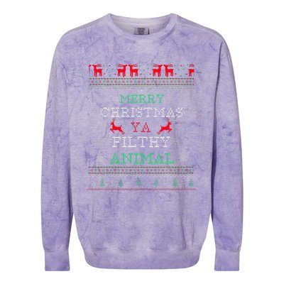 Merry Christmas Animal Filthy Ya Xmas Pajama Family Matching  Colorblast Crewneck Sweatshirt