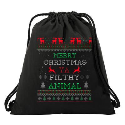 Merry Christmas Animal Filthy Ya Xmas Pajama Family Matching  Drawstring Bag