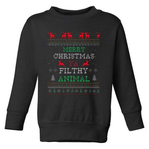 Merry Christmas Animal Filthy Ya Xmas Pajama Family Matching  Toddler Sweatshirt