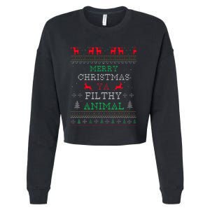 Merry Christmas Animal Filthy Ya Xmas Pajama Family Matching  Cropped Pullover Crew