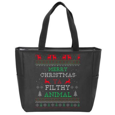 Merry Christmas Animal Filthy Ya Xmas Pajama Family Matching  Zip Tote Bag