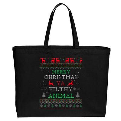 Merry Christmas Animal Filthy Ya Xmas Pajama Family Matching  Cotton Canvas Jumbo Tote