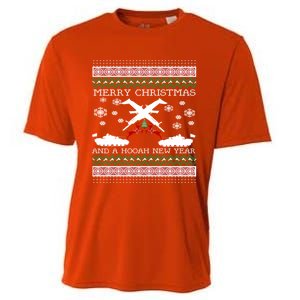 Merry Christmasugly Army Gun Christmas Funny Gift Cooling Performance Crew T-Shirt