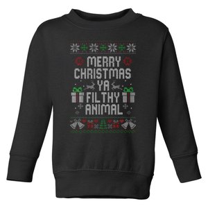 Merry Christmas Animal Filthy Ya Xmas Pajama Toddler Sweatshirt