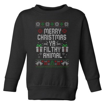 Merry Christmas Animal Filthy Ya Xmas Pajama Toddler Sweatshirt