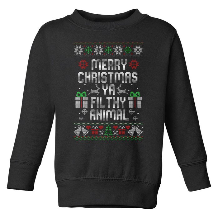 Merry Christmas Animal Filthy Ya Xmas Pajama Toddler Sweatshirt