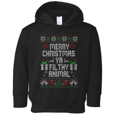 Merry Christmas Animal Filthy Ya Xmas Pajama Toddler Hoodie