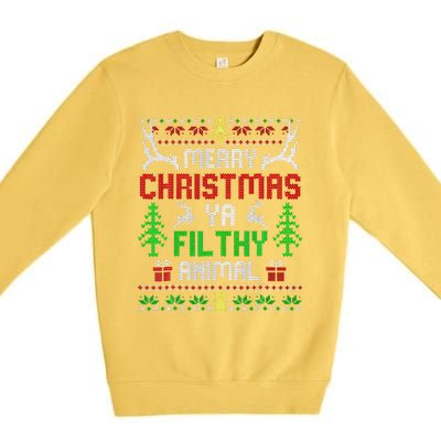 Merry Christmas Animal Filthy Ya  Premium Crewneck Sweatshirt