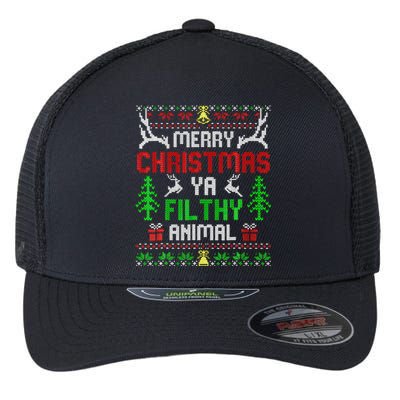 Merry Christmas Animal Filthy Ya  Flexfit Unipanel Trucker Cap