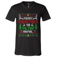 Merry Christmas Animal Filthy Ya  V-Neck T-Shirt