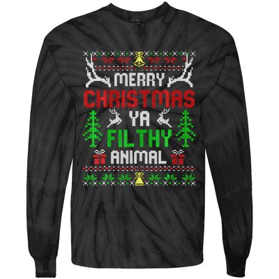 Merry Christmas Animal Filthy Ya  Tie-Dye Long Sleeve Shirt