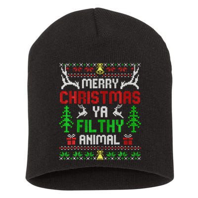 Merry Christmas Animal Filthy Ya  Short Acrylic Beanie