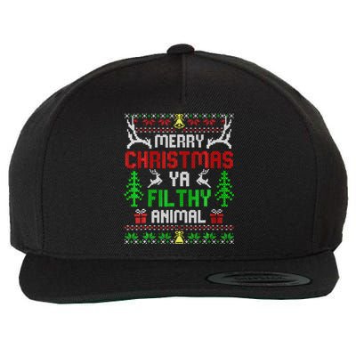 Merry Christmas Animal Filthy Ya  Wool Snapback Cap