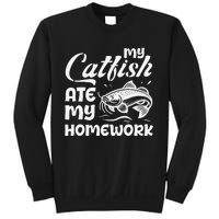 My Catfish Ate My Homework Funny Catfishing Fisherman Sweatshirt