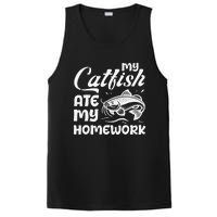 My Catfish Ate My Homework Funny Catfishing Fisherman PosiCharge Competitor Tank