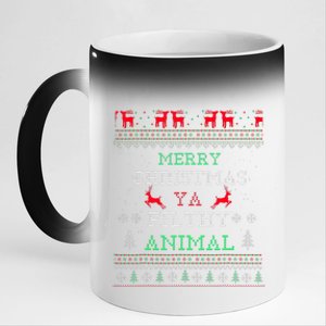 Merry Christmas Animal Filthy Ya Xmas Pajama Family Matching  11oz Black Color Changing Mug