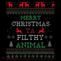 Merry Christmas Animal Filthy Ya Xmas Pajama Family Matching  Button