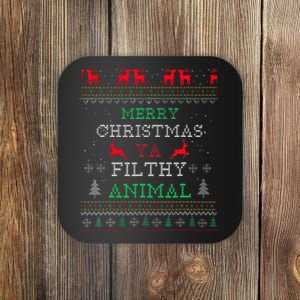 Merry Christmas Animal Filthy Ya Xmas Pajama Family Matching  Coaster