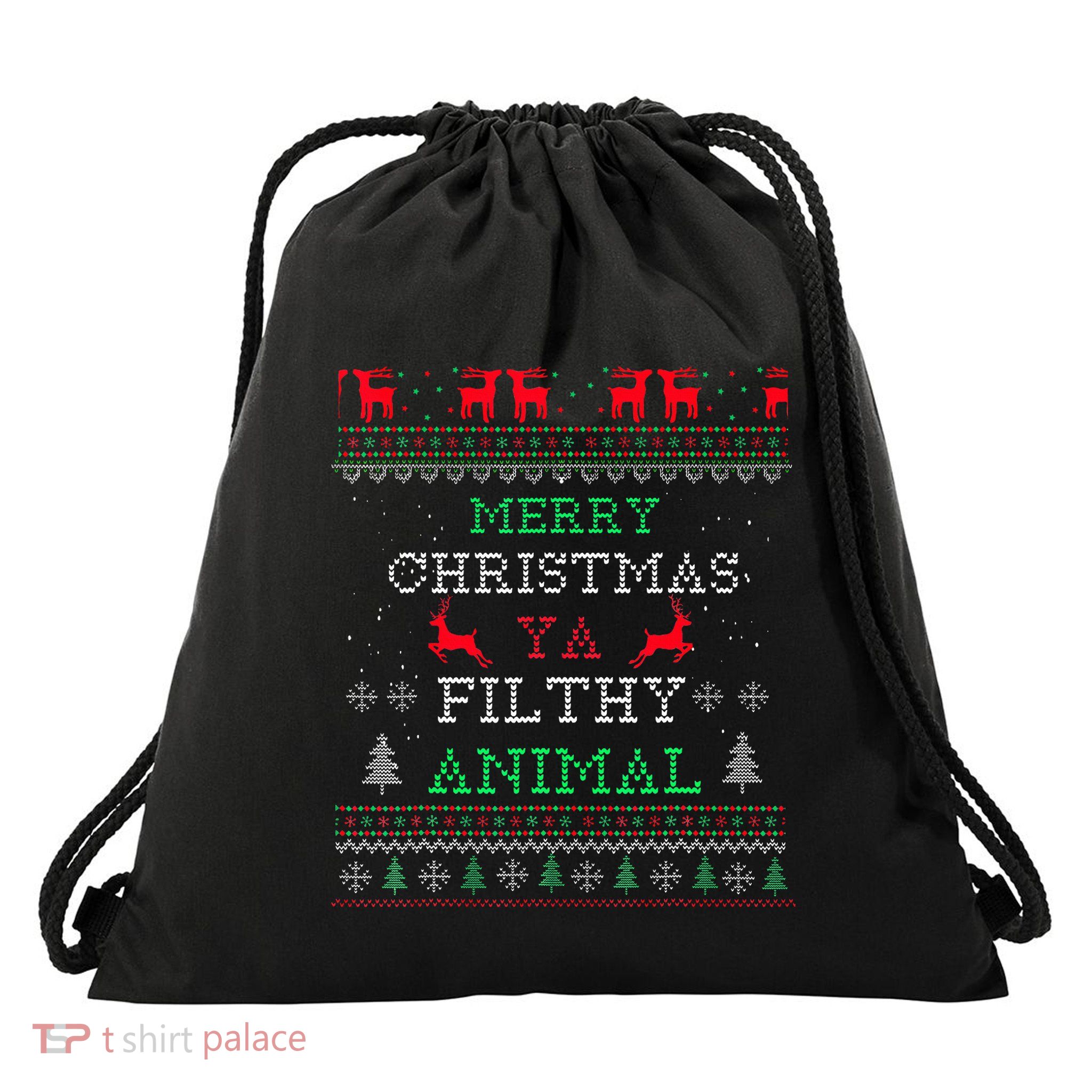 Merry Christmas Animal Filthy Ya Xmas Pajama Family Matching  Drawstring Bag