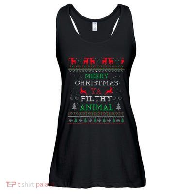 Merry Christmas Animal Filthy Ya Xmas Pajama Family Matching  Ladies Essential Flowy Tank