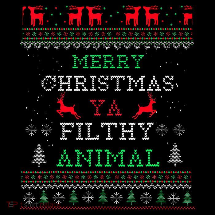 Merry Christmas Animal Filthy Ya Xmas Pajama Family Matching  Poster