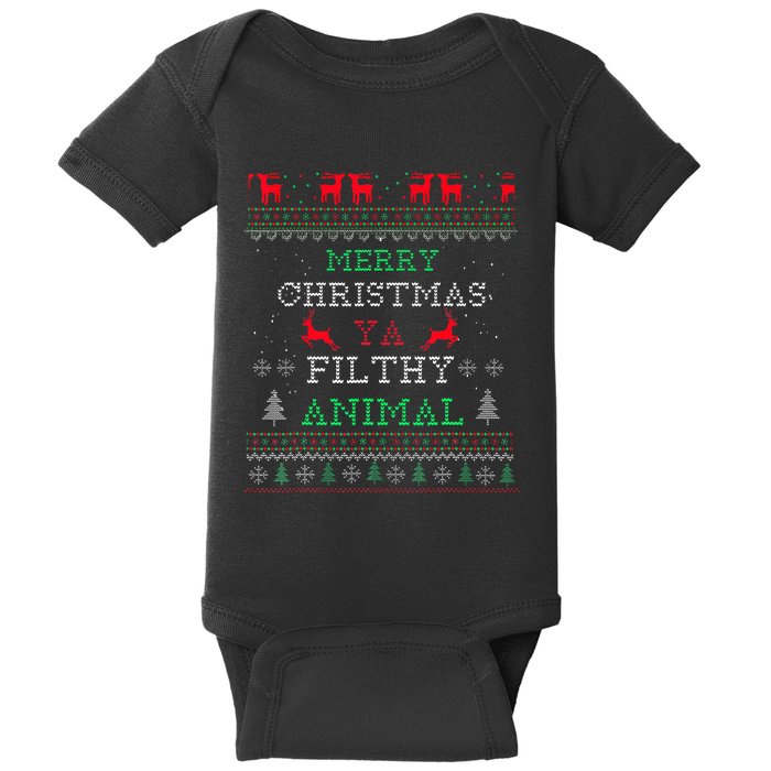 Merry Christmas Animal Filthy Ya Xmas Pajama Family Matching  Baby Bodysuit