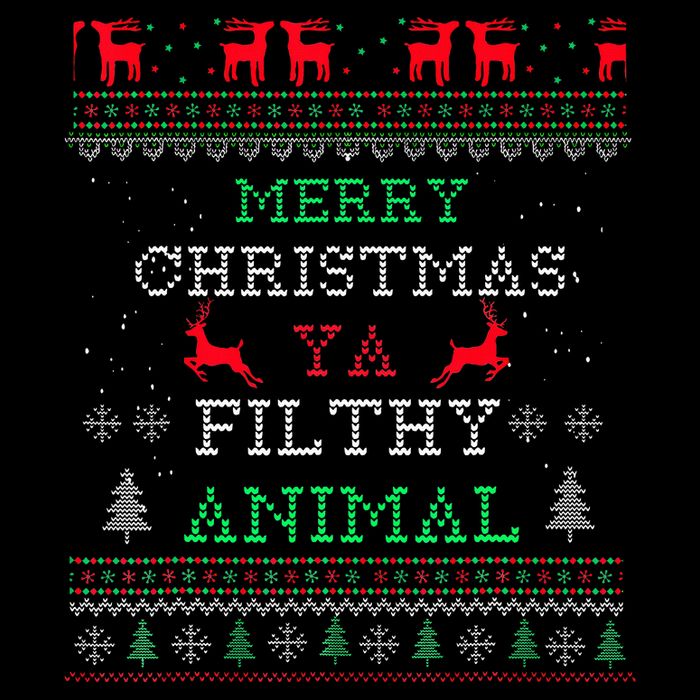 Merry Christmas Animal Filthy Ya Xmas Pajama Family Matching  Short Acrylic Beanie