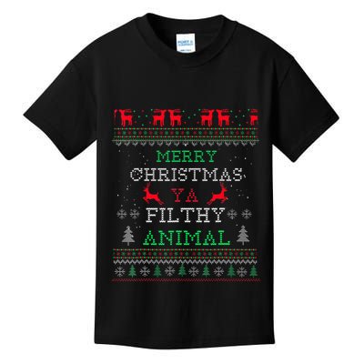 Merry Christmas Animal Filthy Ya Xmas Pajama Family Matching  Kids T-Shirt