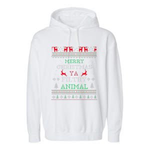 Merry Christmas Animal Filthy Ya Xmas Pajama Family Matching  Garment-Dyed Fleece Hoodie