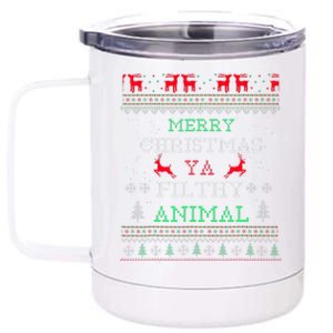 Merry Christmas Animal Filthy Ya Xmas Pajama Family Matching  12 oz Stainless Steel Tumbler Cup