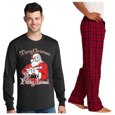 Merry Christmas Animal Filthy Ya Ugly Sweater Style Matching Long Sleeve Pajama Set