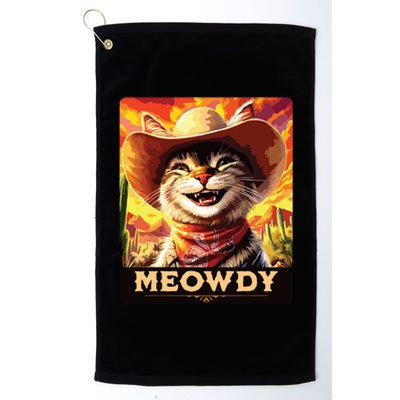 Meowdy Cowboy A Furry Friend In The Wild West Cat Platinum Collection Golf Towel