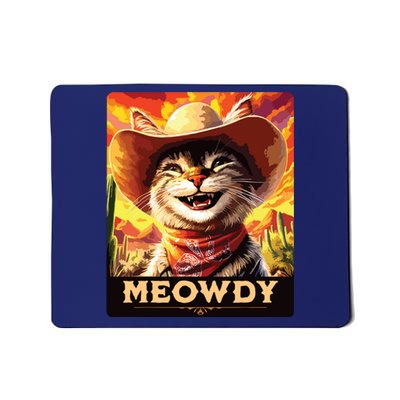 Meowdy Cowboy A Furry Friend In The Wild West Cat Mousepad