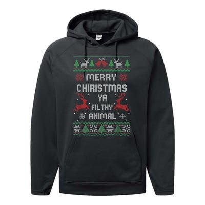 Merry Christmas Animal Filthy Ya Performance Fleece Hoodie