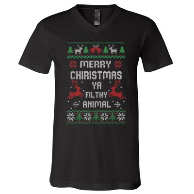 Merry Christmas Animal Filthy Ya V-Neck T-Shirt