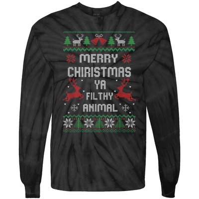 Merry Christmas Animal Filthy Ya Tie-Dye Long Sleeve Shirt