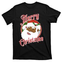 Merry Christmas African American Santa Claus Long Sleeve T-Shirt