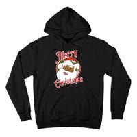 Merry Christmas African American Santa Claus Long Sleeve Tall Hoodie