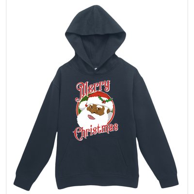 Merry Christmas African American Santa Claus Long Sleeve Urban Pullover Hoodie