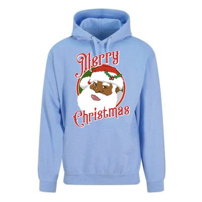 Merry Christmas African American Santa Claus Long Sleeve Unisex Surf Hoodie