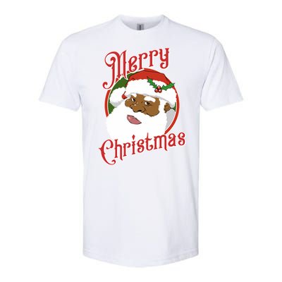 Merry Christmas African American Santa Claus Long Sleeve Softstyle CVC T-Shirt