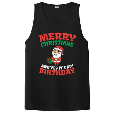 Merry Christmas And Yes Its My Birthday Born On Xmas Gift PosiCharge Competitor Tank