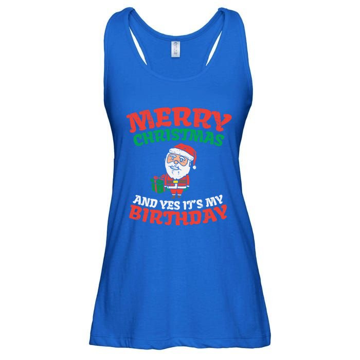 Merry Christmas And Yes Its My Birthday Born On Xmas Gift Ladies Essential Flowy Tank