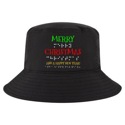 Merry Christmas And A Happy New Year Braille Dots Cool Comfort Performance Bucket Hat