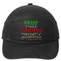 Merry Christmas And A Happy New Year Braille Dots 7-Panel Snapback Hat