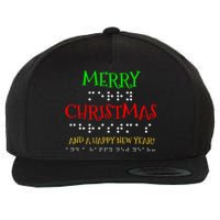 Merry Christmas And A Happy New Year Braille Dots Wool Snapback Cap