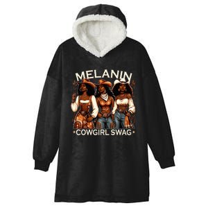 Melanin Cow African Melanin Cowgirl Swag Black History Hooded Wearable Blanket