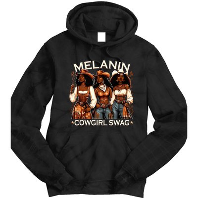 Melanin Cow African Melanin Cowgirl Swag Black History Tie Dye Hoodie